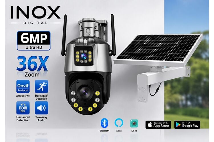 INOX-215 4G Dual Lens 36X 60Watt Solar Panelli PTZ Kamera