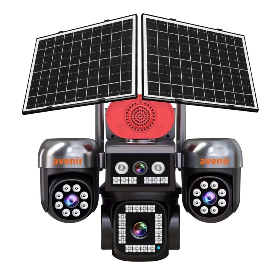 Avenir 4 Kameralı eSIM Solar PTZ Kamera (12MP Çift Panelli)
