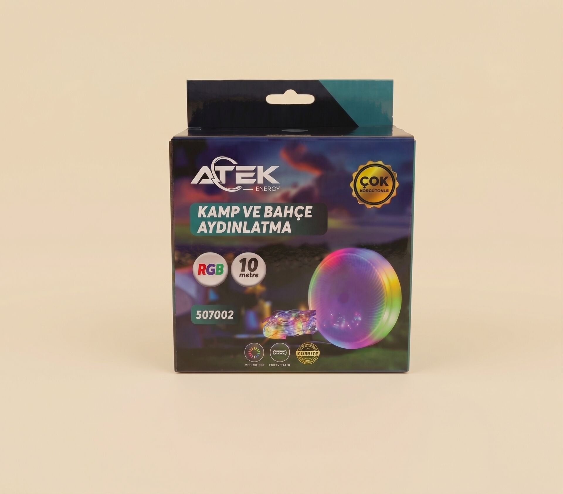 Atek Energy RGB Kamp ve Bahçe Aydınlatma (10 Metre Solar)